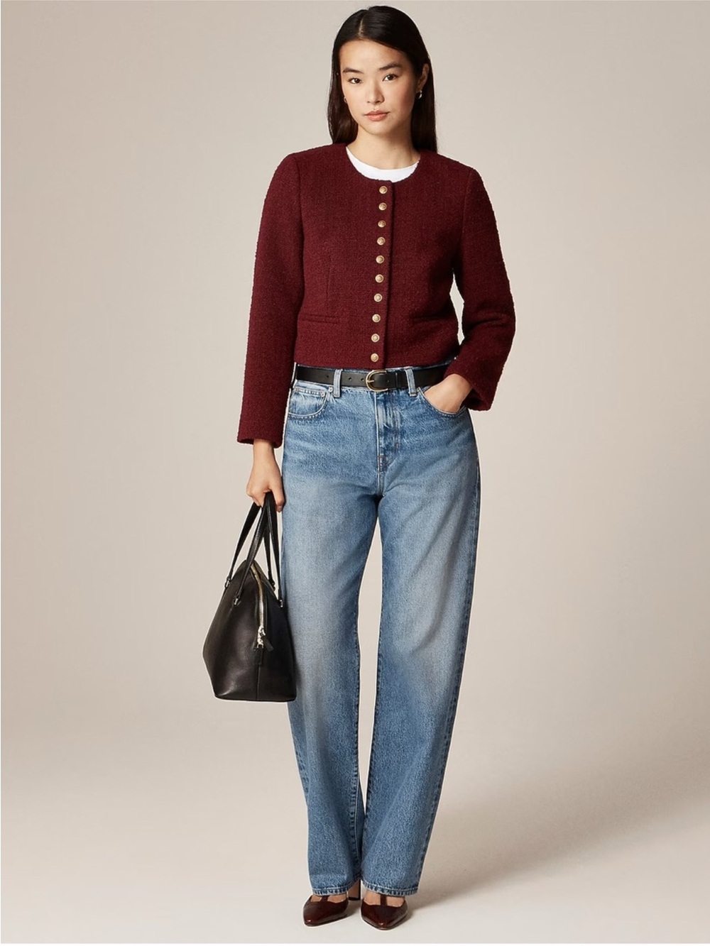 NWT J. Crew Bridgette lady cropped tailored jacket in Wilshire Red Size 2